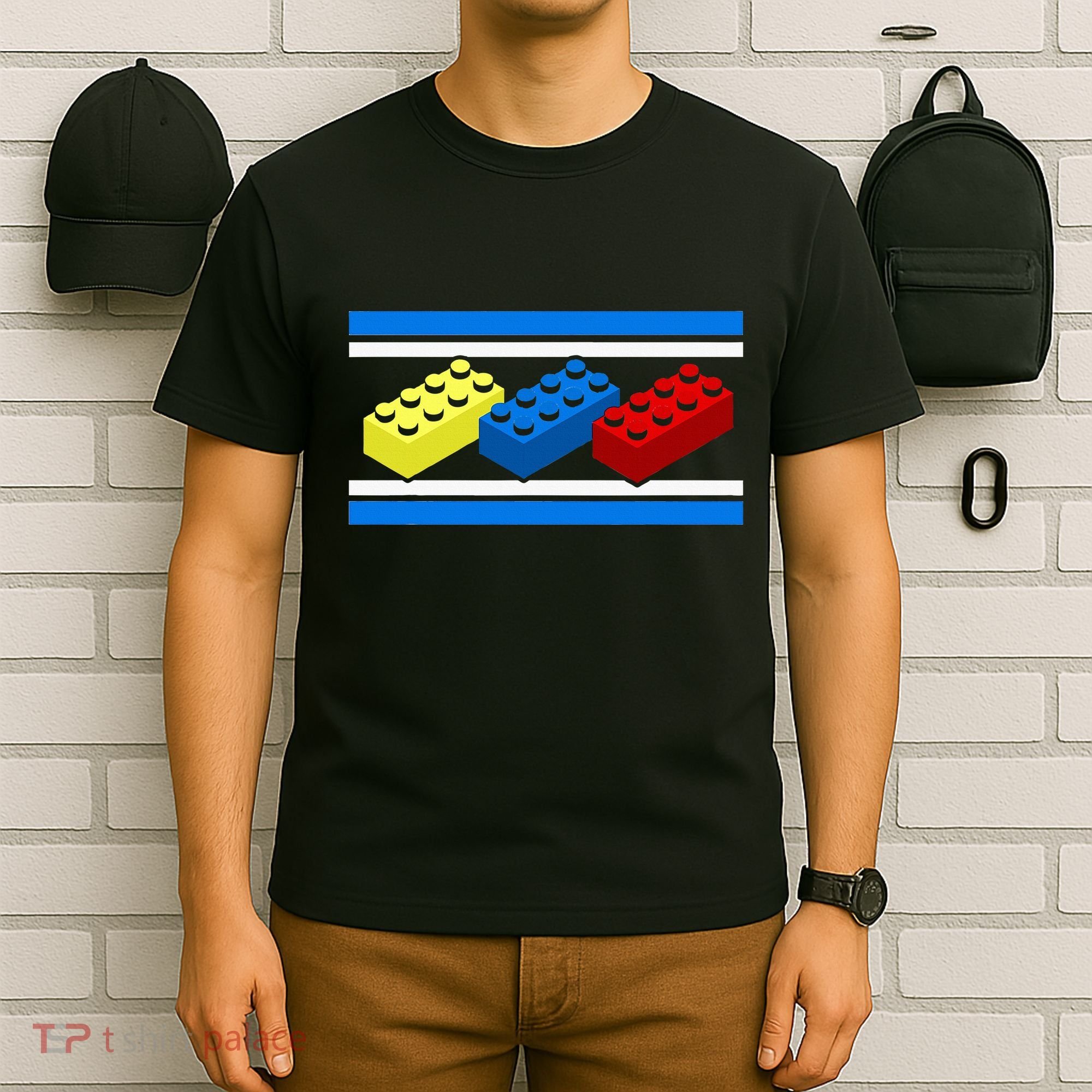 Building Bricks Blocks Master Builder Engineer Construction T-Shirt