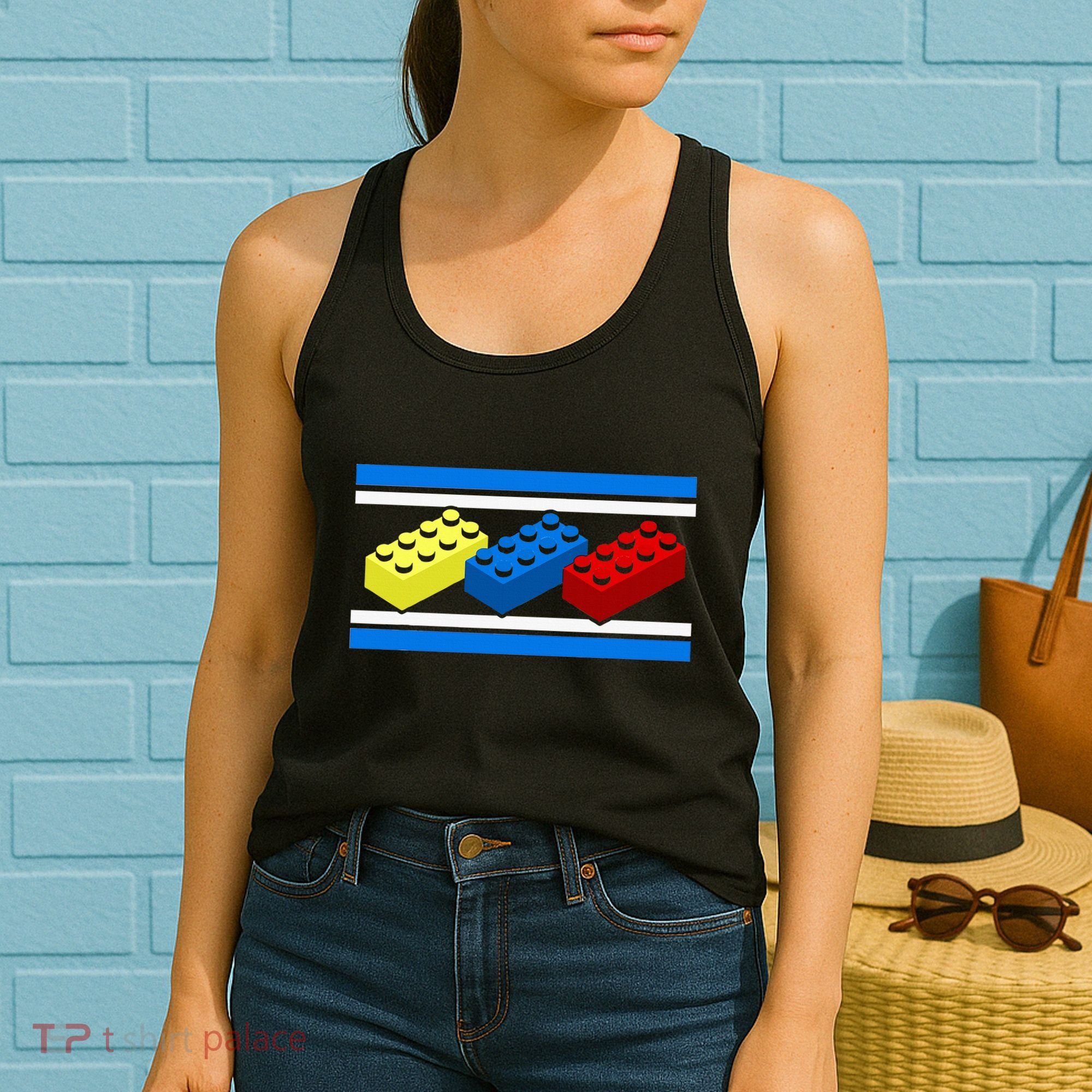Building Bricks Blocks Master Builder Engineer Construction Women's Tank Top