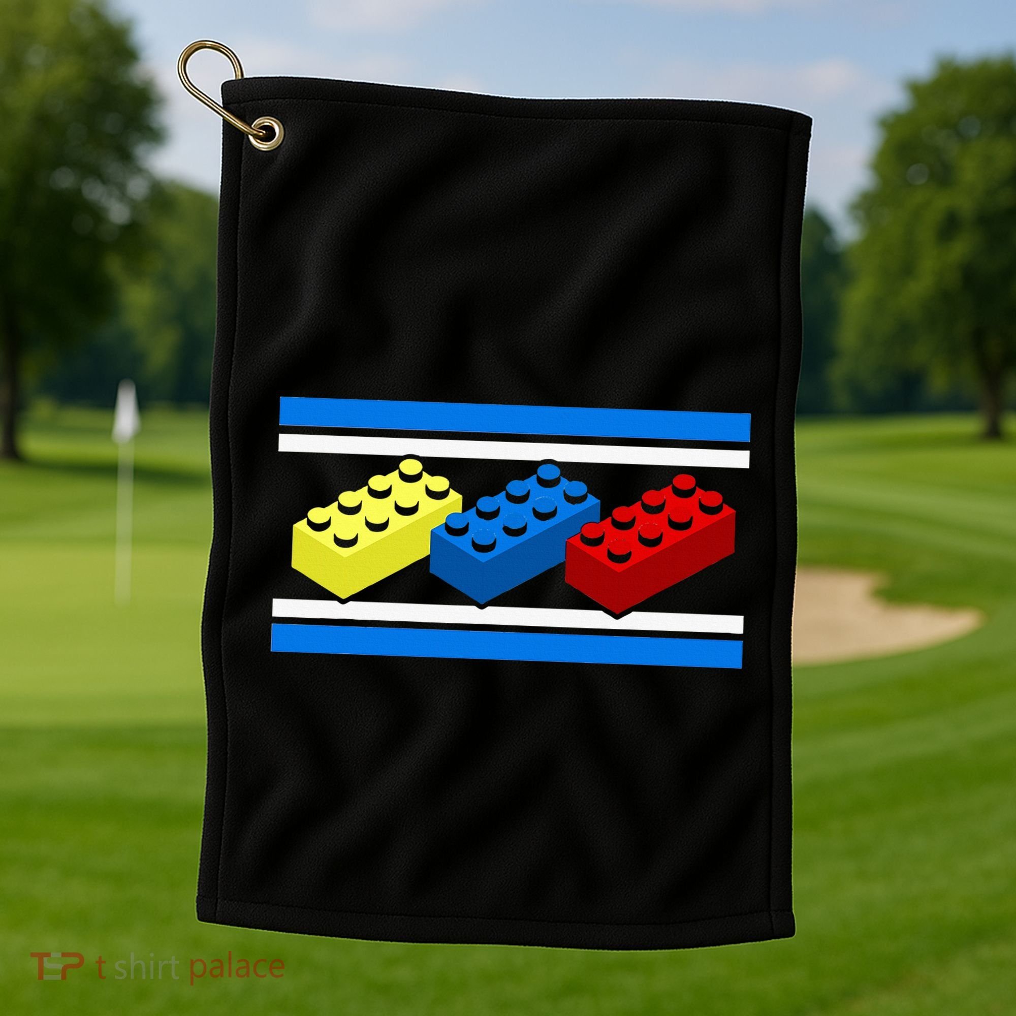 Building Bricks Blocks Master Builder Engineer Construction Golf Towel