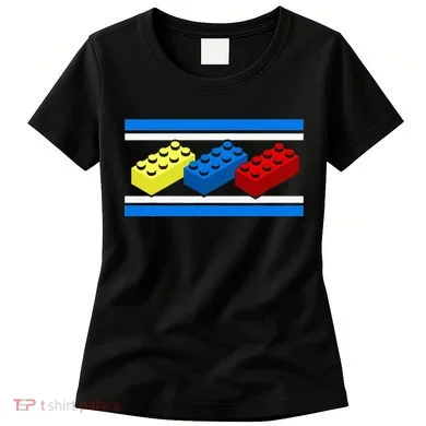 Building Bricks Blocks Master Builder Engineer Construction Women's T-Shirt