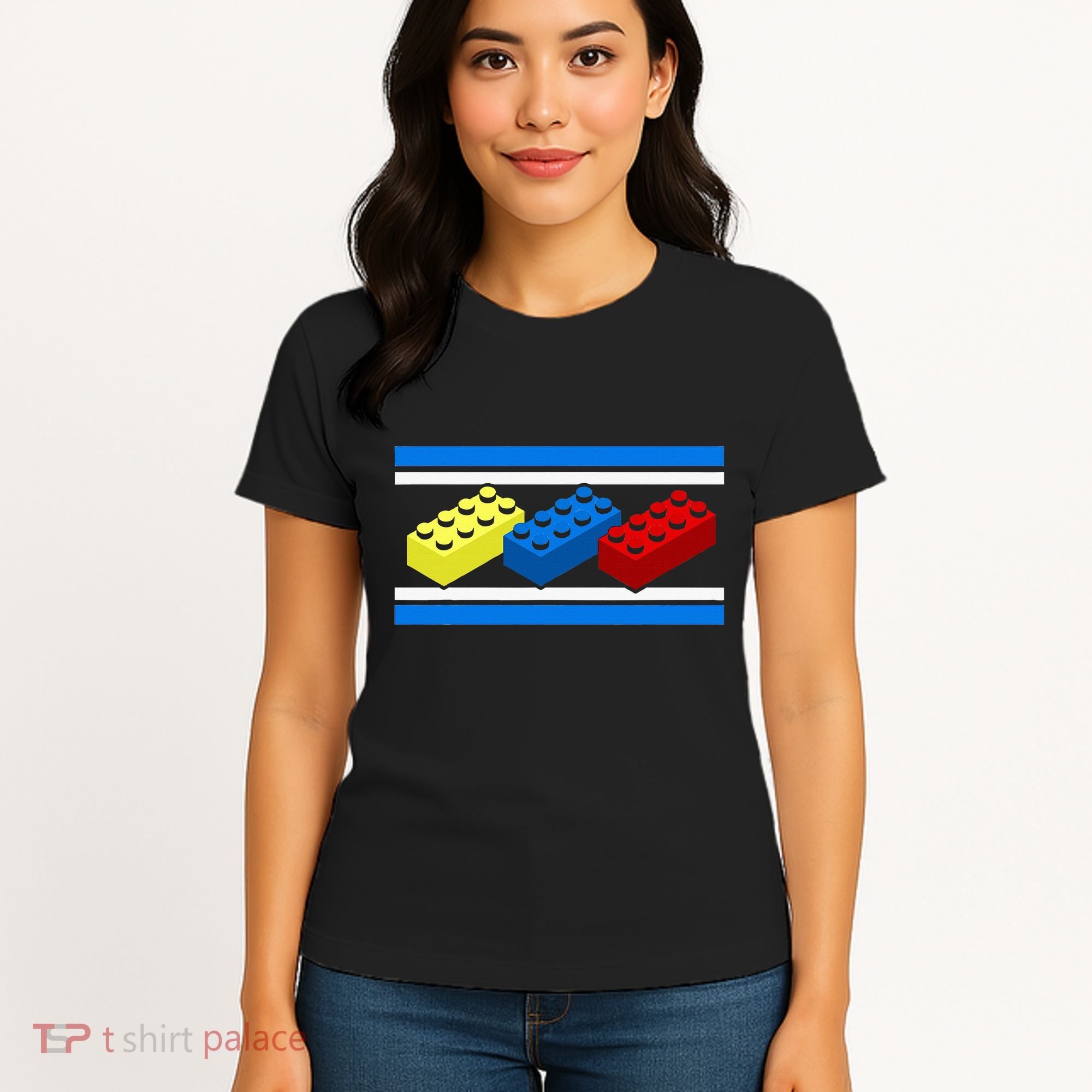 Building Bricks Blocks Master Builder Engineer Construction Women's T-Shirt