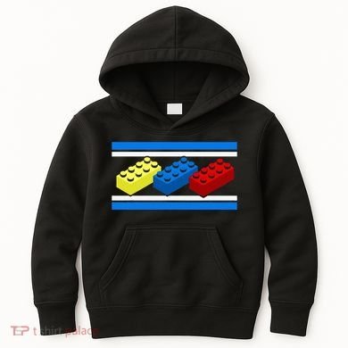Building Bricks Blocks Master Builder Engineer Construction Kids Hoodie