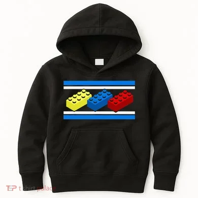 Building Bricks Blocks Master Builder Engineer Construction Kids Hoodie