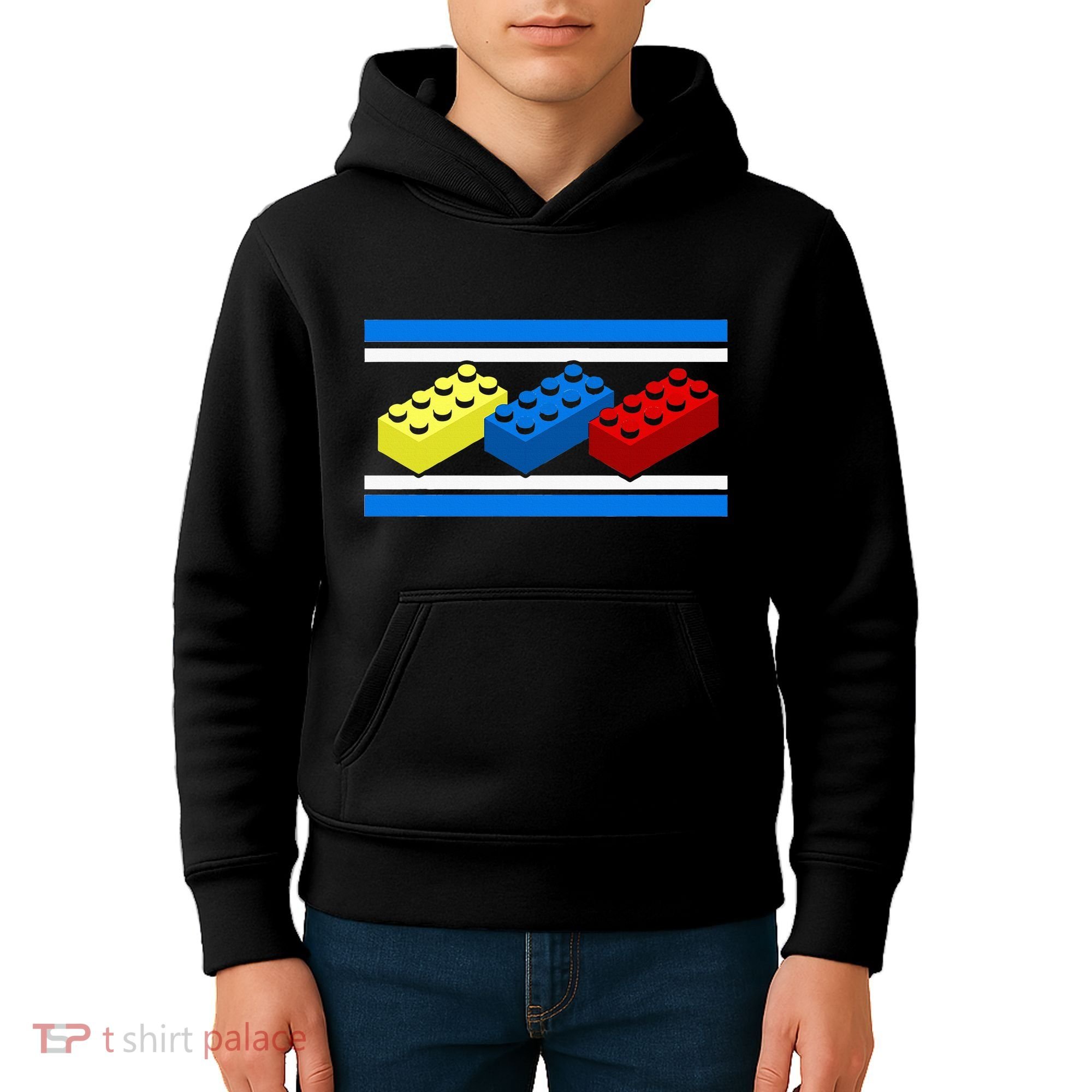 Building Bricks Blocks Master Builder Engineer Construction Kids Hoodie