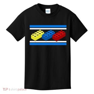 Building Bricks Blocks Master Builder Engineer Construction Kids T-Shirt