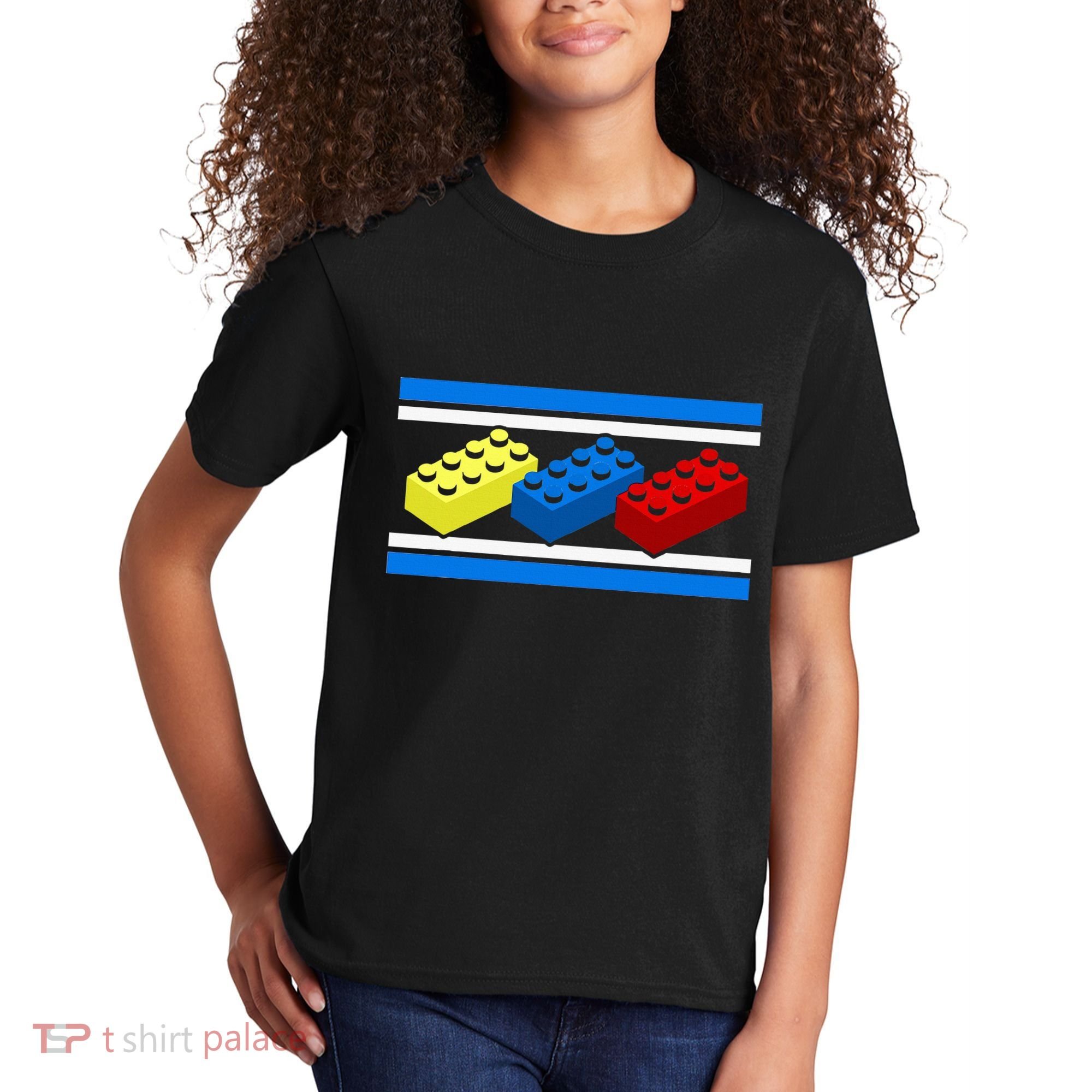 Building Bricks Blocks Master Builder Engineer Construction Kids T-Shirt