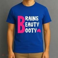 Brains Beauty Booty Funny Smart Pretty Fitness Butt Workout Gift T-Shirt thumb 3
