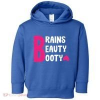 Brains Beauty Booty Funny Smart Pretty Fitness Butt Workout Gift Toddler Hoodie thumb 0