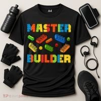 Brick Builder Building Blocks Brick Master Builder Cooling Performance Crew T-Shirt thumb 3