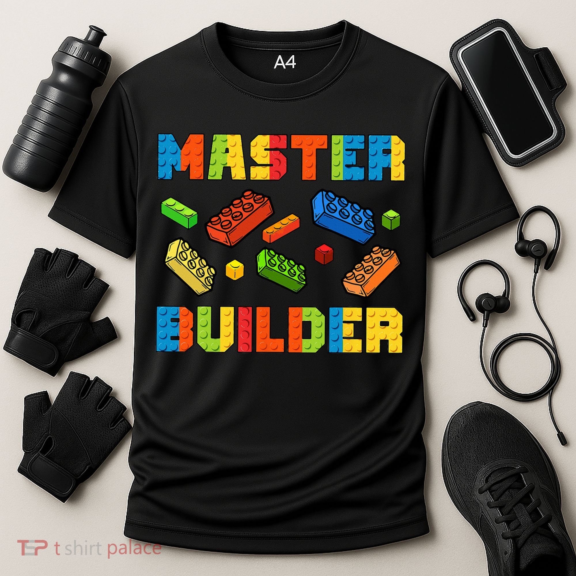 Brick Builder Building Blocks Brick Master Builder Cooling Performance Crew T-Shirt