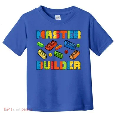 Brick Builder Building Blocks Brick Master Builder Toddler T-Shirt