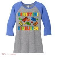 Brick Builder Building Blocks Brick Master Builder Women's Tri-Blend 3/4-Sleeve Raglan Shirt thumb 0