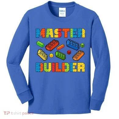 Brick Builder Building Blocks Brick Master Builder Kids Long Sleeve Shirt