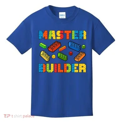 Brick Builder Building Blocks Brick Master Builder Kids T-Shirt