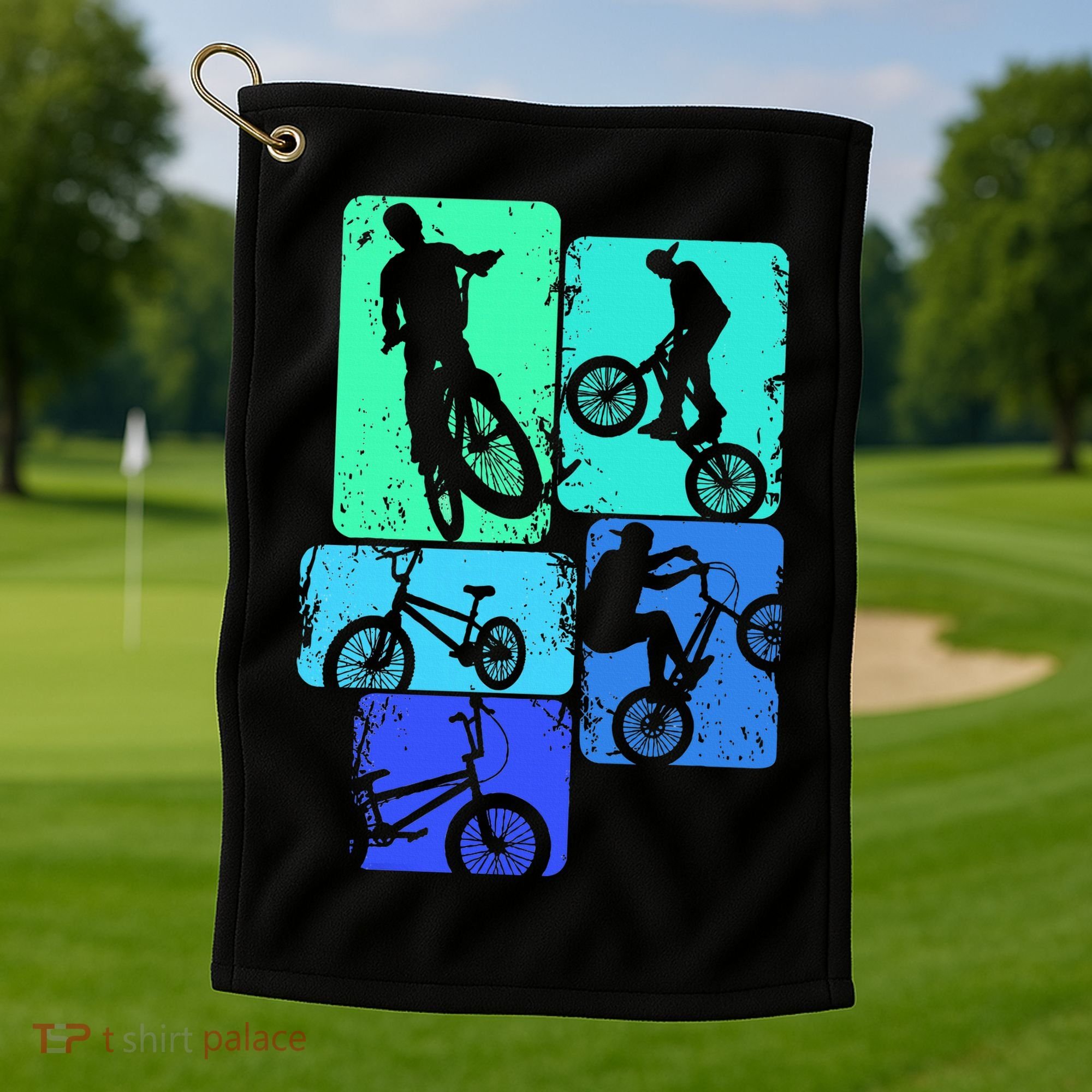 Bmx Bike Bicycle Stunt Racing Golf Towel