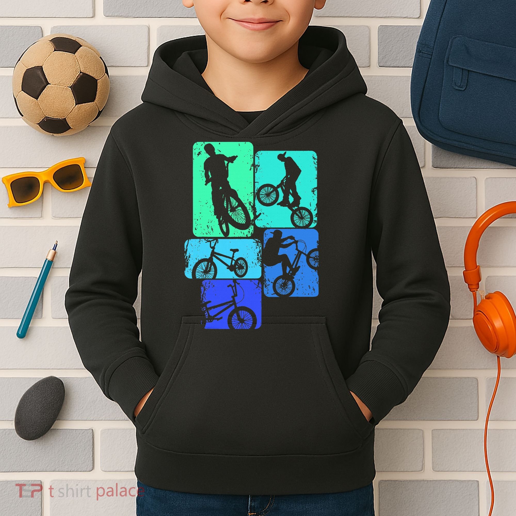Bmx Bike Bicycle Stunt Racing Kids Hoodie