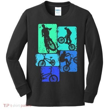 Bmx Bike Bicycle Stunt Racing Kids Long Sleeve Shirt