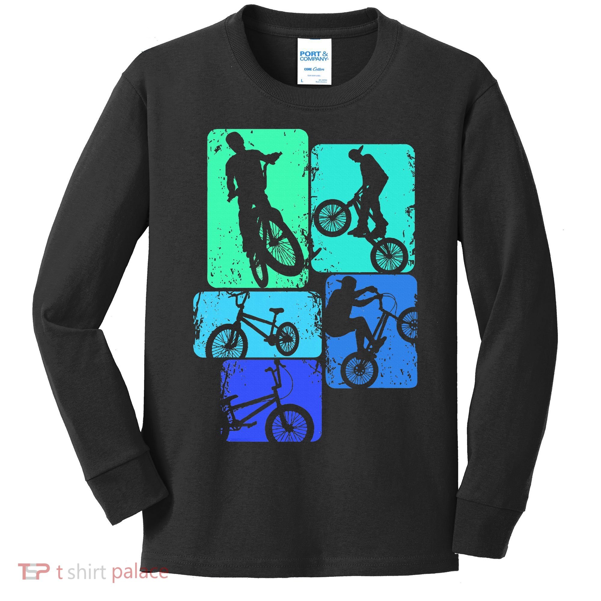 Bmx Bike Bicycle Stunt Racing Kids Long Sleeve Shirt