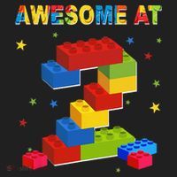Building Blocks Bricks 2 Years Old Awesome 2nd Birthday Women's Sweatshirt thumb 2