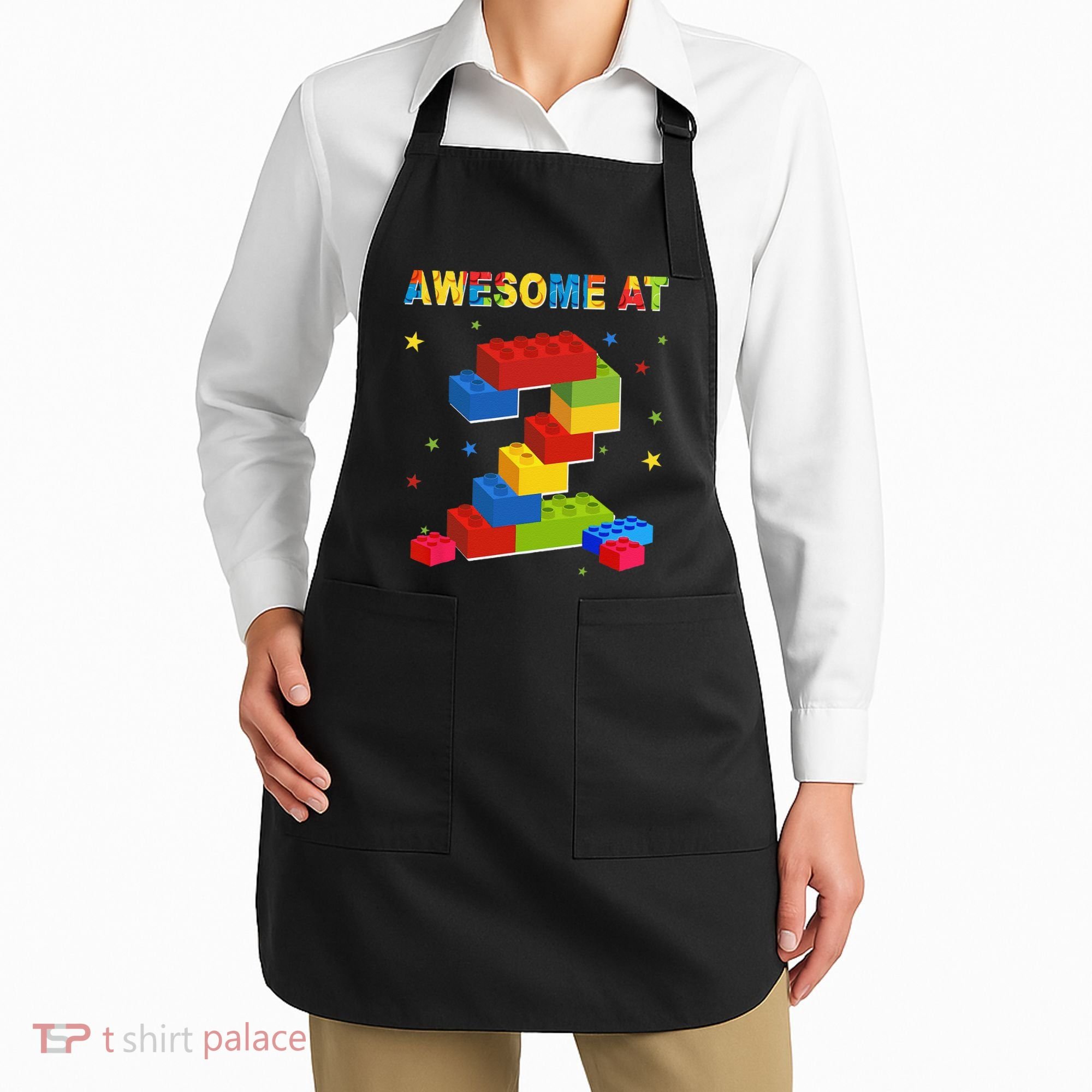 Building Blocks Bricks 2 Years Old Awesome 2nd Birthday Apron