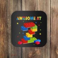 Building Blocks Bricks 2 Years Old Awesome 2nd Birthday Coaster thumb 0