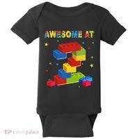Building Blocks Bricks 2 Years Old Awesome 2nd Birthday Baby Bodysuit thumb 0