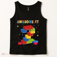 Building Blocks Bricks 2 Years Old Awesome 2nd Birthday Tank Top thumb 2