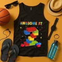 Building Blocks Bricks 2 Years Old Awesome 2nd Birthday Tank Top thumb 4