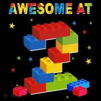Building Blocks Bricks 2 Years Old Awesome 2nd Birthday Tank Top thumb 6