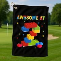 Building Blocks Bricks 2 Years Old Awesome 2nd Birthday Golf Towel thumb 1