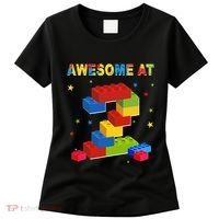 Building Blocks Bricks 2 Years Old Awesome 2nd Birthday Women's T-Shirt thumb 0