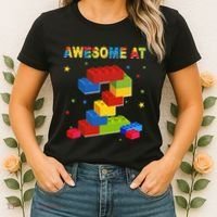 Building Blocks Bricks 2 Years Old Awesome 2nd Birthday Women's T-Shirt thumb 2
