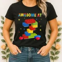 Building Blocks Bricks 2 Years Old Awesome 2nd Birthday Women's T-Shirt thumb 2