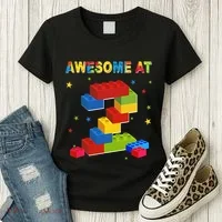 Building Blocks Bricks 2 Years Old Awesome 2nd Birthday Women's T-Shirt thumb 3