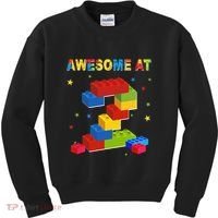 Building Blocks Bricks 2 Years Old Awesome 2nd Birthday Kids Sweatshirt thumb 0