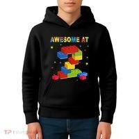 Building Blocks Bricks 2 Years Old Awesome 2nd Birthday Kids Hoodie thumb 4