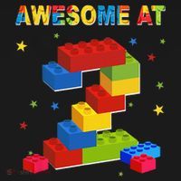 Building Blocks Bricks 2 Years Old Awesome 2nd Birthday Kids Hoodie thumb 5