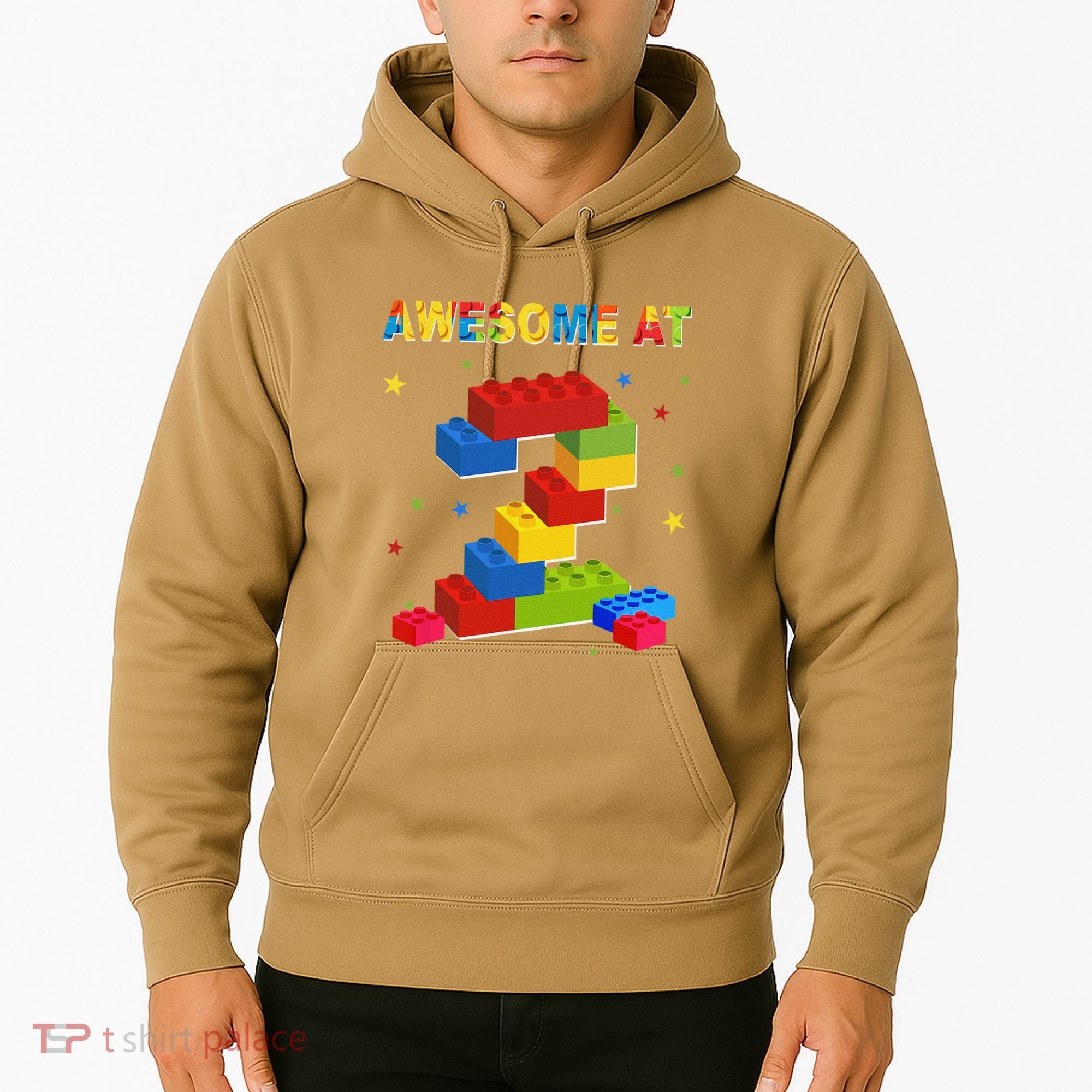 Building Blocks Bricks 2 Years Old Awesome 2nd Birthday Hoodie