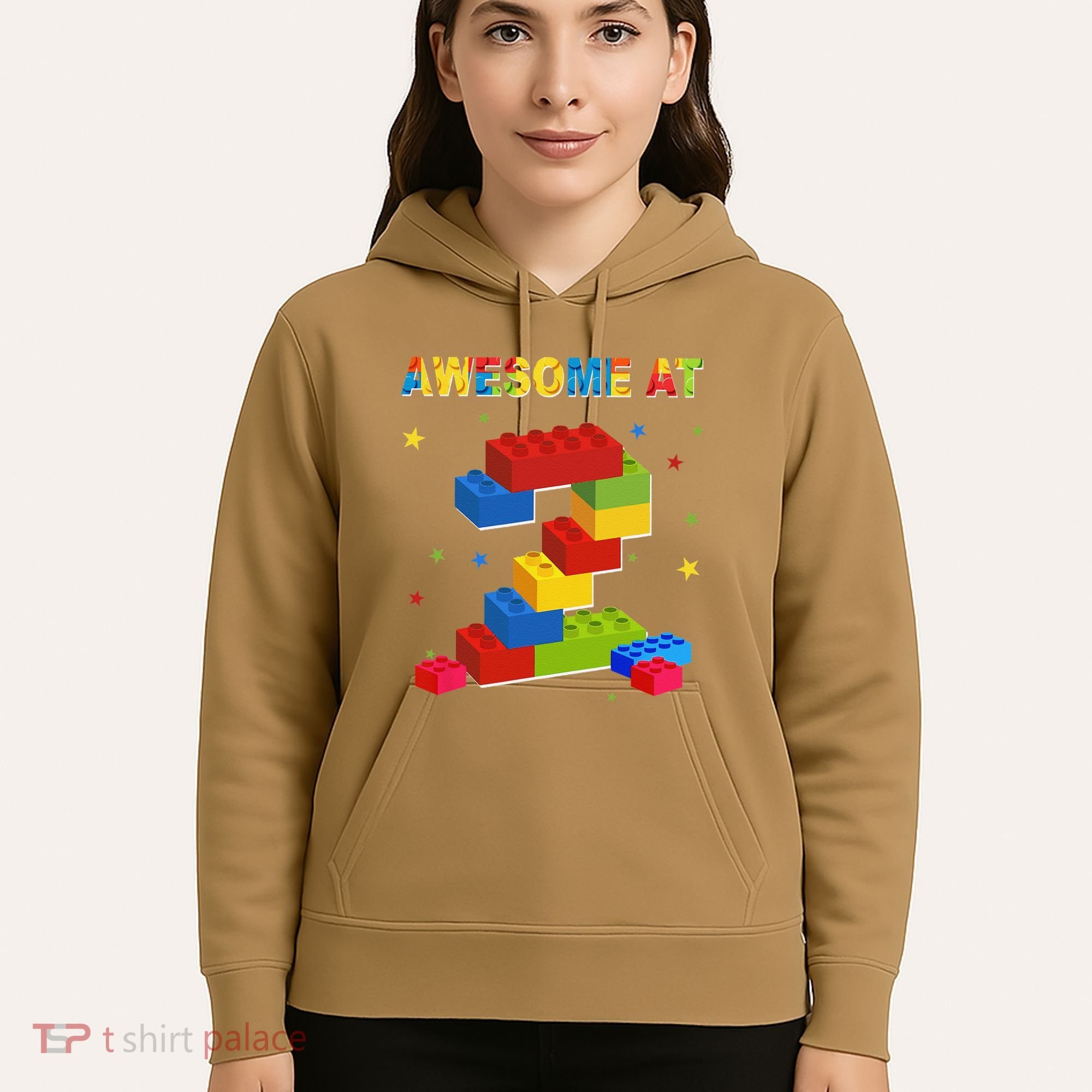 Building Blocks Bricks 2 Years Old Awesome 2nd Birthday Hoodie
