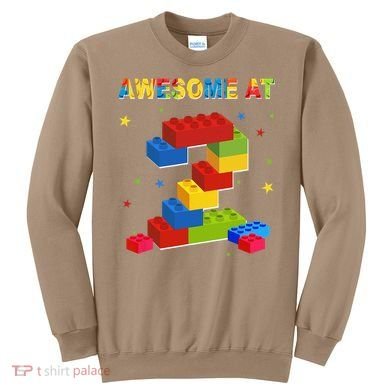 Building Blocks Bricks 2 Years Old Awesome 2nd Birthday Sweatshirt