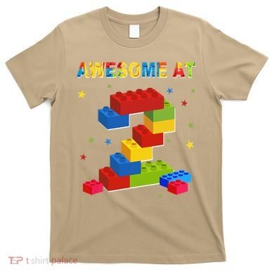 Building Blocks Bricks 2 Years Old Awesome 2nd Birthday T-Shirt