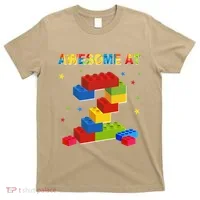 Building Blocks Bricks 2 Years Old Awesome 2nd Birthday T-Shirt thumb 0