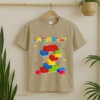 Building Blocks Bricks 2 Years Old Awesome 2nd Birthday T-Shirt thumb 2