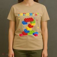 Building Blocks Bricks 2 Years Old Awesome 2nd Birthday T-Shirt thumb 4