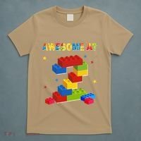 Building Blocks Bricks 2 Years Old Awesome 2nd Birthday T-Shirt thumb 5