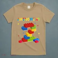 Building Blocks Bricks 2 Years Old Awesome 2nd Birthday T-Shirt thumb 5