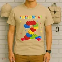 Building Blocks Bricks 2 Years Old Awesome 2nd Birthday T-Shirt thumb 6