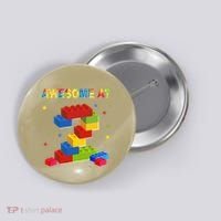 Building Blocks Bricks 2 Years Old Awesome 2nd Birthday Button thumb 0