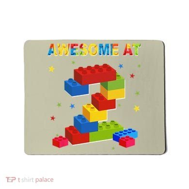 Building Blocks Bricks 2 Years Old Awesome 2nd Birthday Mousepad