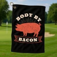 Body By Bacon For Low Carb High Fat Ketogenic Diet Golf Towel thumb 1